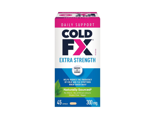 COLD-FX - Extra Strength Cough & Cold Relief Capsules - 45 Capsules - current product packaging
