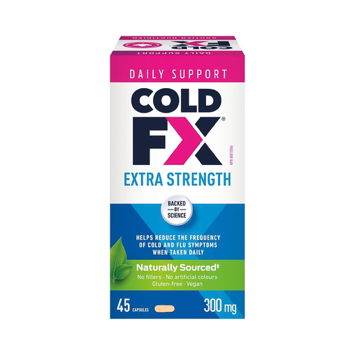 COLD-FX - Extra Strength Cough & Cold Relief Capsules - 45 Capsules - current product packaging