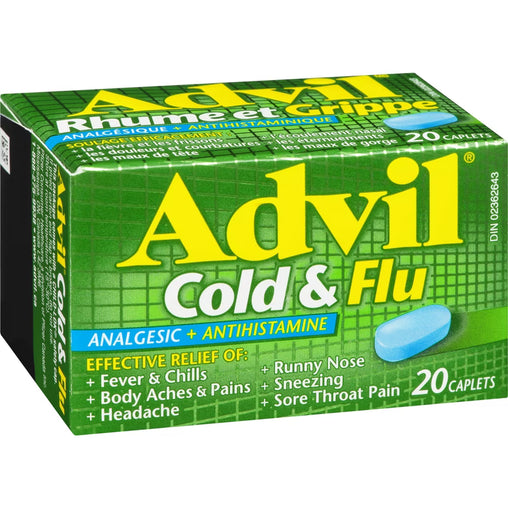 Advil Cold & Flu Analgesic + Antihistamine Caplets, 20 ct