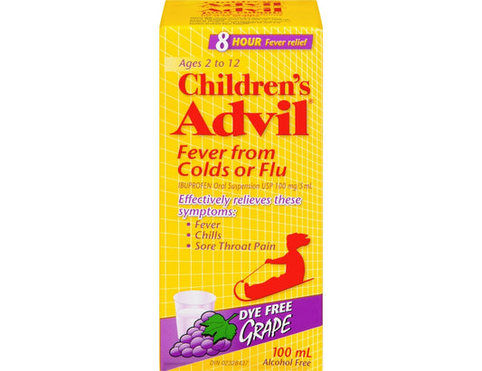 Advil Children's Fever from Colds or Flu Oral Suspension, Grape, 100 mL