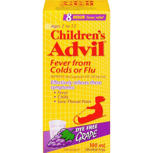 Advil Children's Fever from Colds or Flu Oral Suspension, Grape, 100 mL