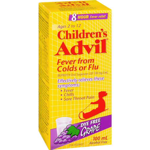 Advil Children's Fever from Colds or Flu Oral Suspension, Grape, 100 mL