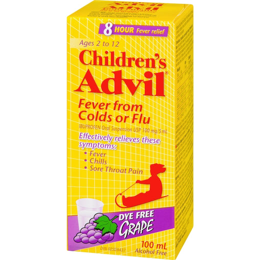 Advil Children's Fever from Colds or Flu Oral Suspension, Grape, 100 mL