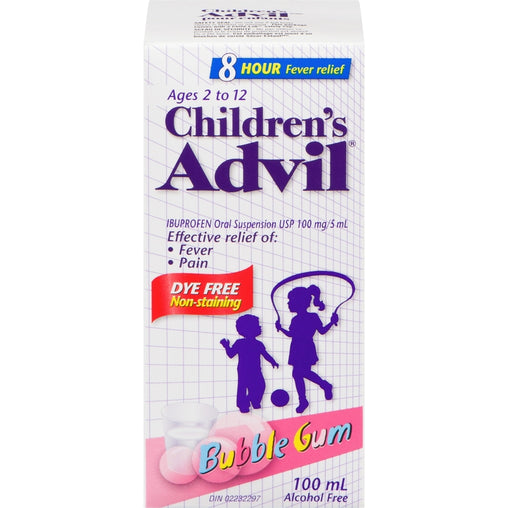Advil Children’s Bubble Gum Flavored Ibuprofen Suspension - 100ml