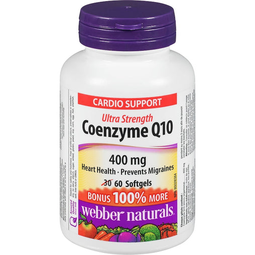 Webber Naturals Coenzyme Q10 400 mg Softgels – 60 Count