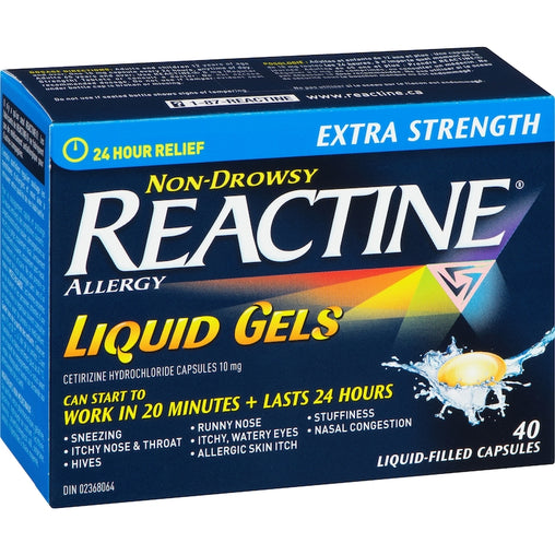 Reactine Extra Strength Liquid Gels 10 mg – 40 Capsules