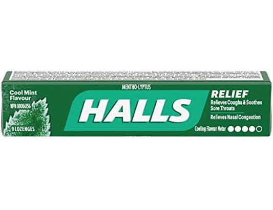 Halls - Relief - Cool Mint Flavour - 9 Lozenges - current product packaging