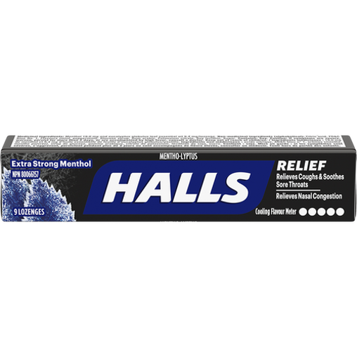 Halls - Relief - Extra Strong Menthol - 9 Lozenges - current product packaging