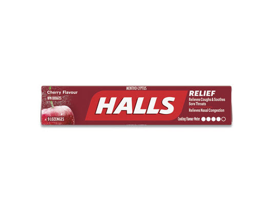 Halls - Relief - Cherry Flavour - 9 Lozenges - current product packaging