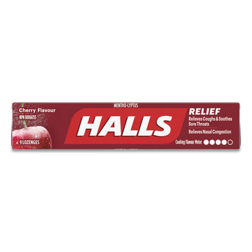 Halls - Relief - Cherry Flavour - 9 Lozenges - current product packaging