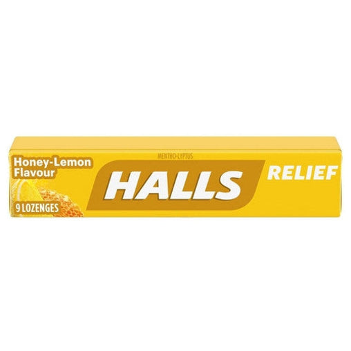 Halls - Relief - Honey Lemon Flavour - 9 Lozenges - current product packaging