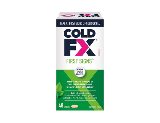 COLD-FX - First Signs Cold & Flu Support - 48 Capsules - current front package