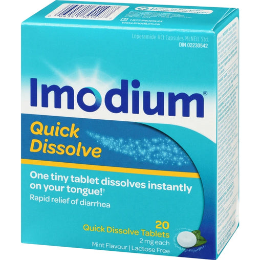 Imodium Quick-Dissolve Mint 2mg – 20 Tablets