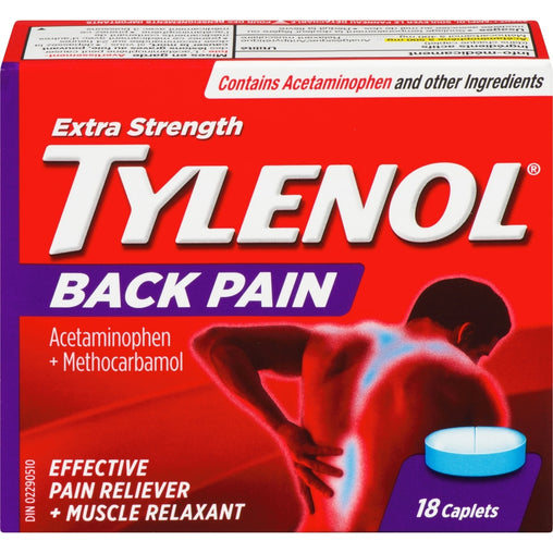 Tylenol Extra Strength Back Pain Relief and Muscle Relaxant - 18 Caplets product packaging
