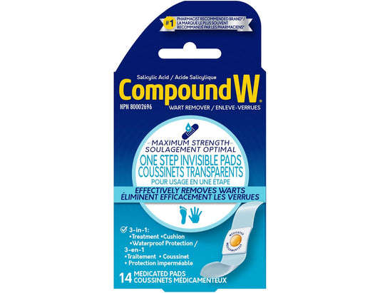 Compound W Wart Remover Medicated Pads, 14 ct
