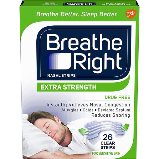 Breathe Right Extra Clear Nasal Strips – 26 ct