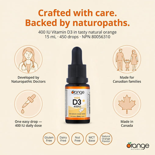 Orange Naturals - Kids Vitamin D3 Drops 400IU - 15ml