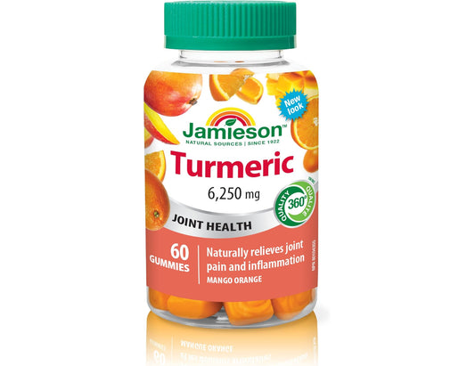 Jamieson Turmeric Gummies Mango Orange Flavour, 60 Count