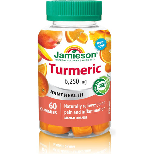 Jamieson Turmeric Gummies Mango Orange Flavour, 60 Count