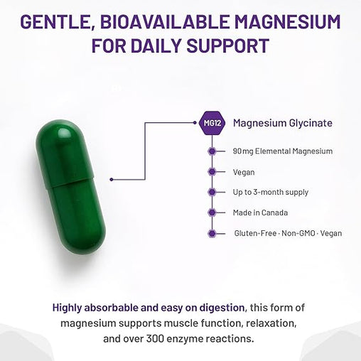 AOR Magnesium Glycinate Supplement, 90 ct