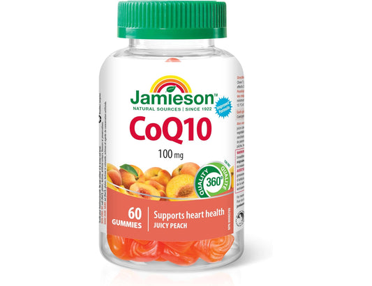 Jamieson CoQ10 100 mg, Juicy Peach Flavoured - 60 Gummies