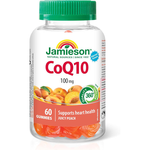 Jamieson CoQ10 100 mg, Juicy Peach Flavoured - 60 Gummies