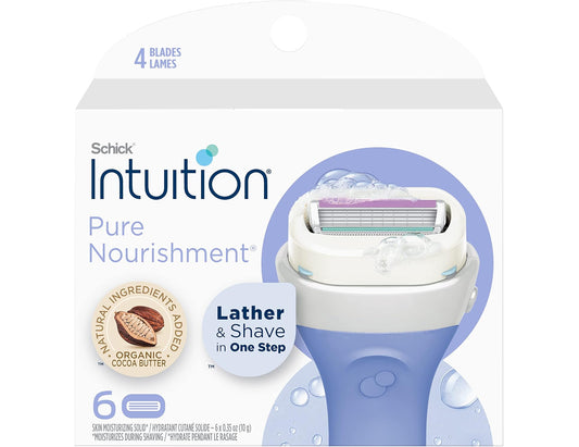 Schick Intuition Pure Nourishment Razor Refills with Coconut Milk and Almond Oil – 6 ct