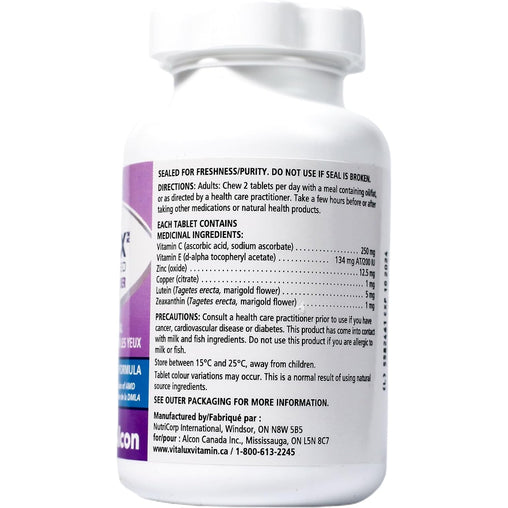 VITALUX Advanced Ocular Multivitamin, AREDS 2 Berries Flavor- 50 Chewable Tablets