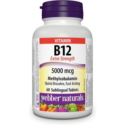 Webber Naturals Vitamin B12 5000 mcg -  60 Tablets