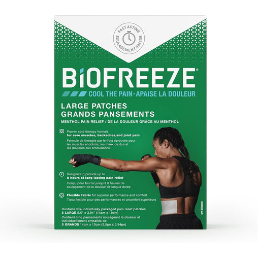 Biofreeze Menthol Pain Relief Large Patches  – 5 Pack