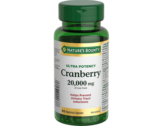 Nature's Bounty Ultra Potency Cranberry 20000 mg, 60 Vegetarian Capsules