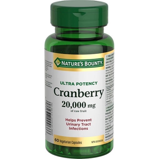 Nature's Bounty Ultra Potency Cranberry 20000 mg, 60 Vegetarian Capsules