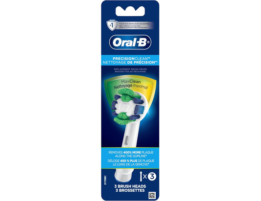 Oral-B Precision Clean Electric Toothbrush Replacement Brush Heads Refill, White - 3 Pack