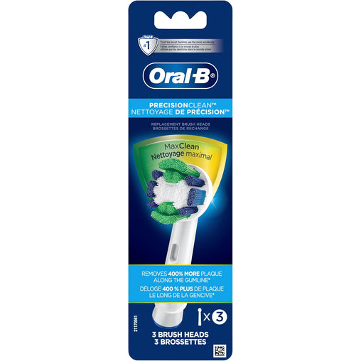 Oral-B Precision Clean Electric Toothbrush Replacement Brush Heads Refill, White - 3 Pack