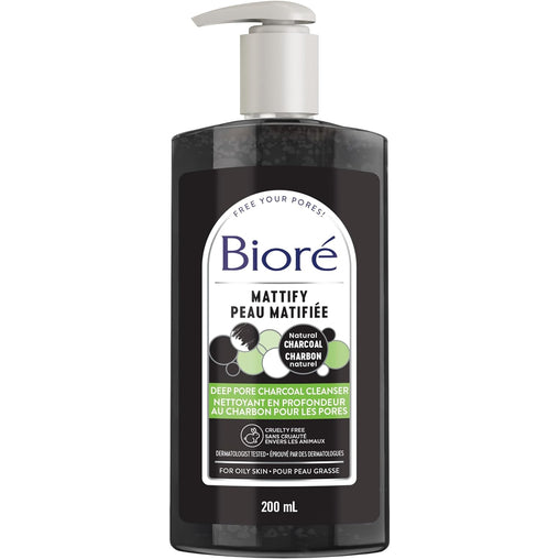 Bioré Mattify Deep Pore Charcoal Cleanser, 200 mL
