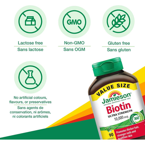 Jamieson Ultra Potency Biotin 10,000 mcg - 90 Softgels