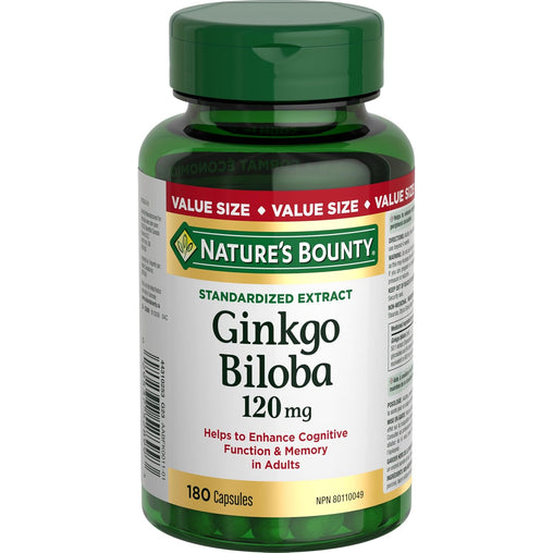 Nature's Bounty Ginkgo Biloba 120 mg, 180 Capsules