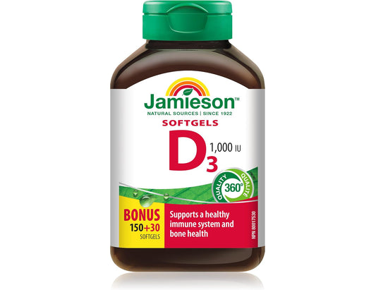 Jamieson D3 1000IU - 180 Soft Gels