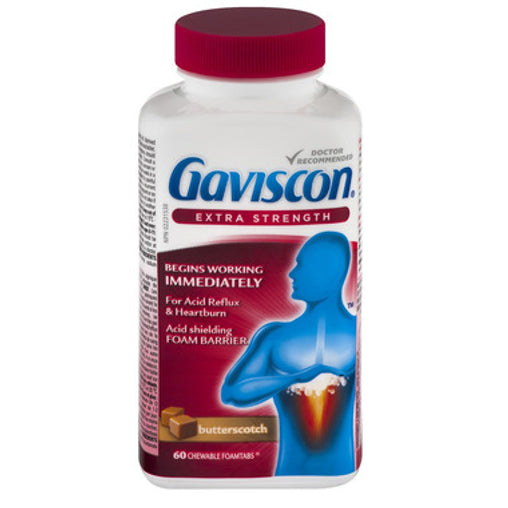 Gaviscon Extra Strength Butterscotch, 60 Tablets