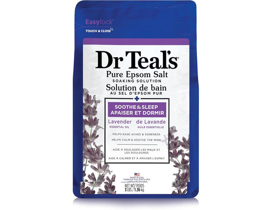 Dr Teal’s Salt Soak with Pure Epsom Salt, Soothe & Sleep with Lavender - 1.36 kg