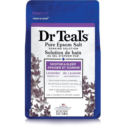 Dr Teal’s Salt Soak with Pure Epsom Salt, Soothe & Sleep with Lavender - 1.36kg