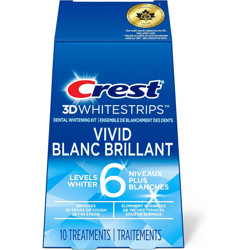 Crest 3D White Classic Vivid Whitening Strips, 10 Treatments (20 Strips)
