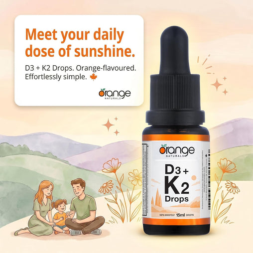 Orange Naturals D3+K2 Drops 250IU/30mcg  - 15ml