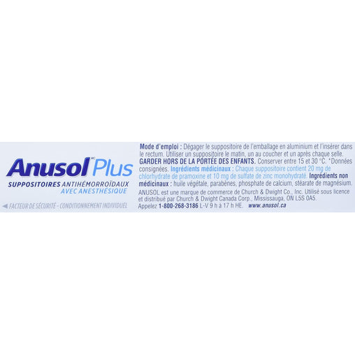 Anusol Plus Suppository 24 CT