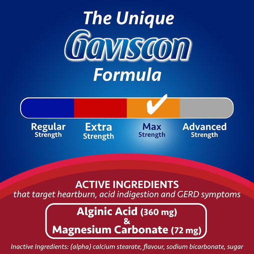 Gaviscon Max Relief Berry - 50 Chewable Tablets