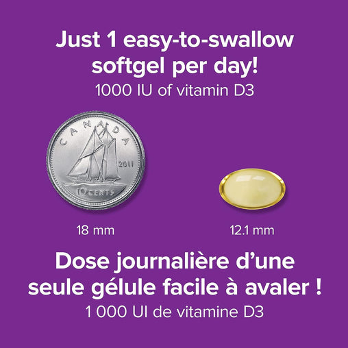Webber Naturals Vitamin D3 1000 IU - 240 Softgels