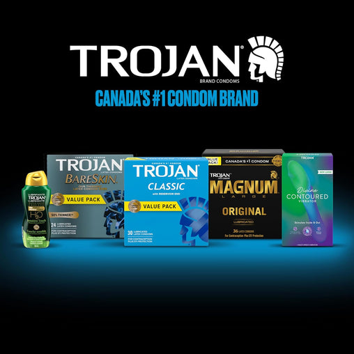 Trojan Lubricated Condoms, Premium Latex - 30 Pack