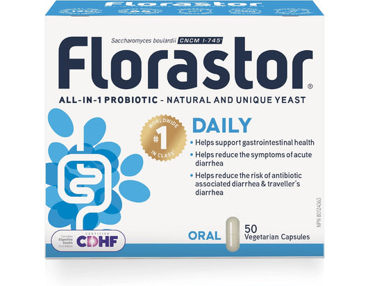 Florastor All-In-One Daily Probiotic - 50 Vegetarian Capsules