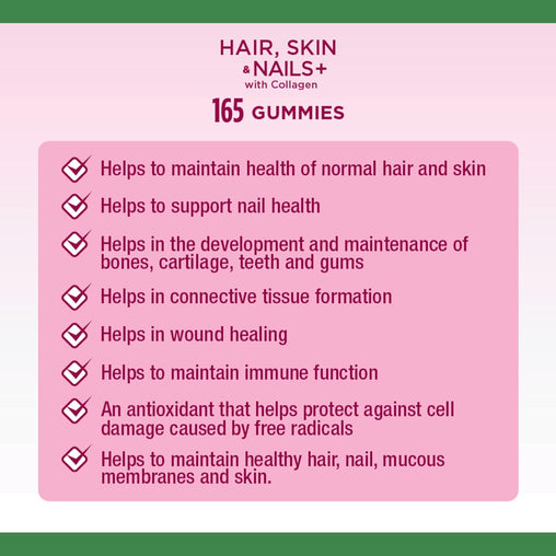 Nature's Bounty Hair, Skin & Nails Gummies with Collagen, 165 ct