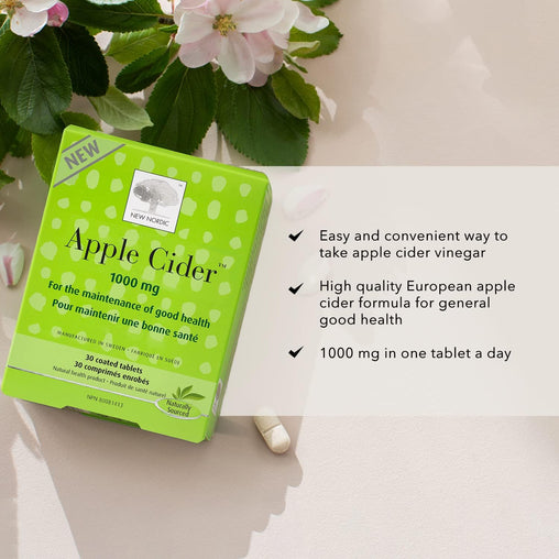 New Nordic Apple Cider Vinegar 1000mg - 30 Vegan Tablets